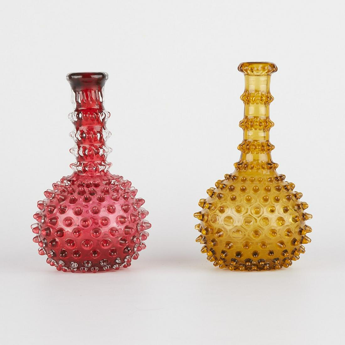 Pair of Glass Barber Bottles w/ Hobnail (1 of 5)