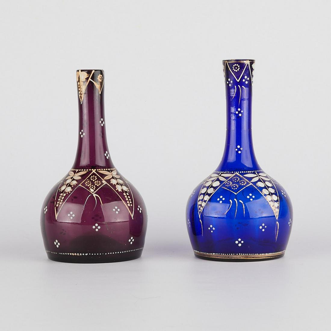 Pair of Glass Art Nouveau Barber Bottles (1 of 5)