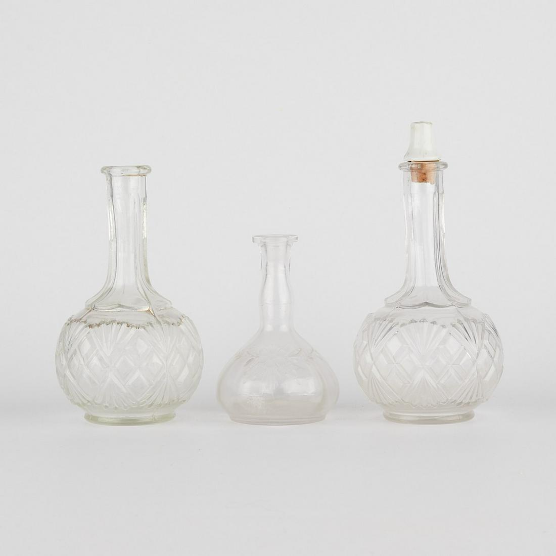 Group of 3 Glass Barber Bottles (1 of 5)