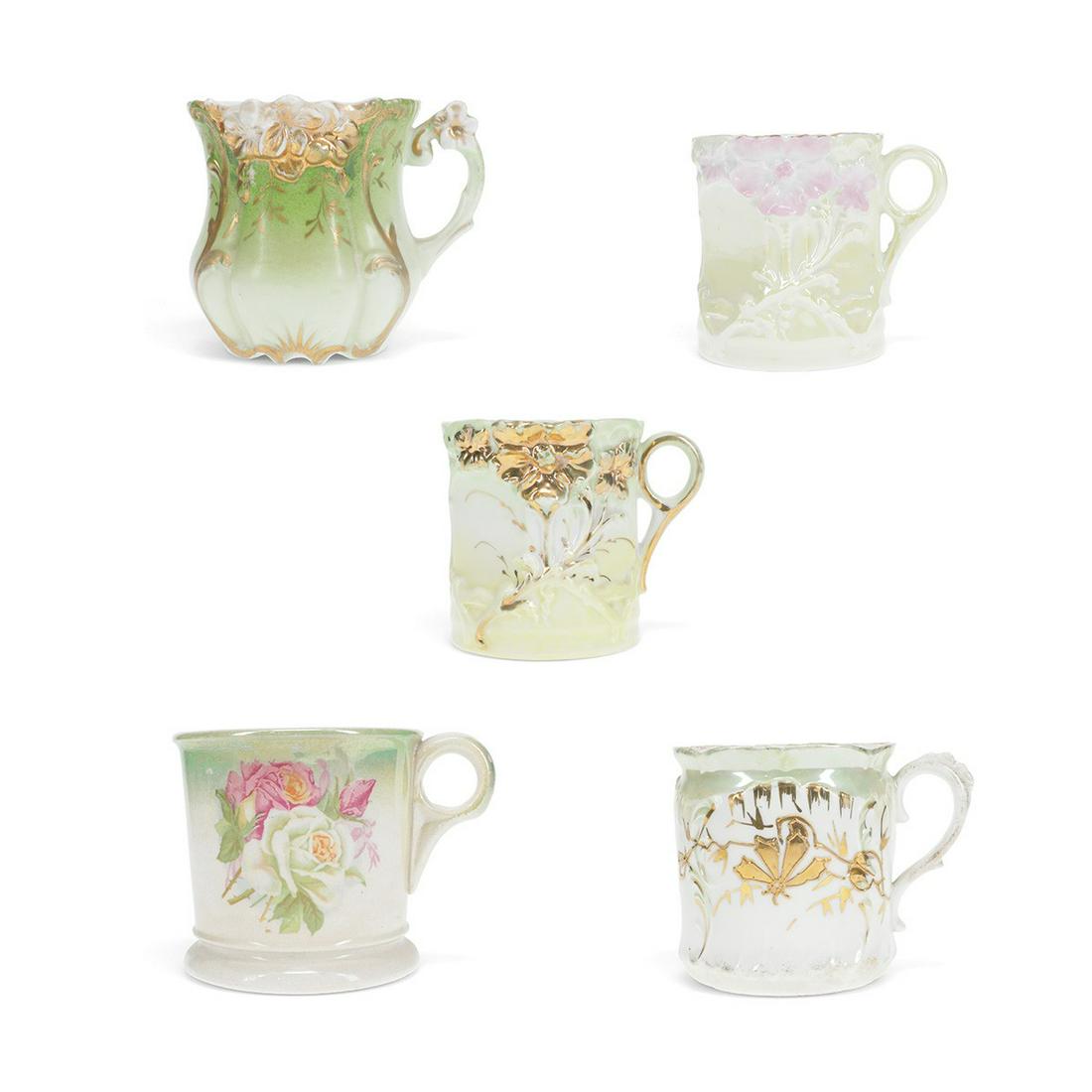 Group of 5 Vintage Antique Porcelain Shaving Mugs (1 of 7)