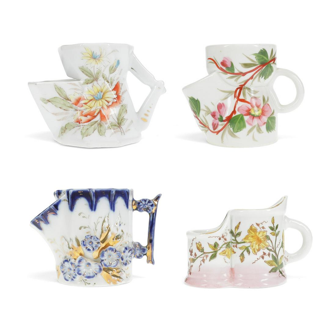 Group of 4 Vintage Antique Porcelain Scuttle Mugs (1 of 7)