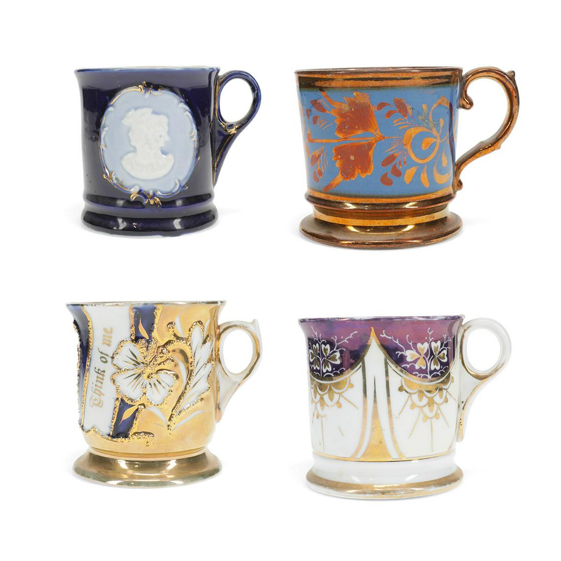 Group of 4 Vintage Antique Porcelain Shaving Mugs (1 of 5)