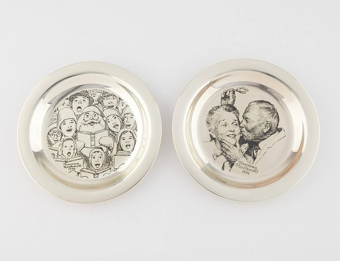 2 Norman Rockwell Sterling Silver Christmas Plates (1 of 16)