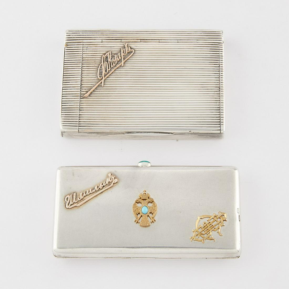 Pair of Russian Silver Signature Cases (1 of 13)