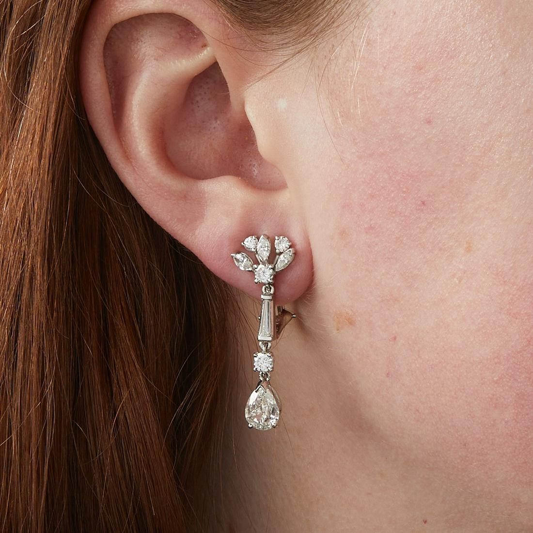 14k White Gold Diamond Dangle Earrings (1 of 10)