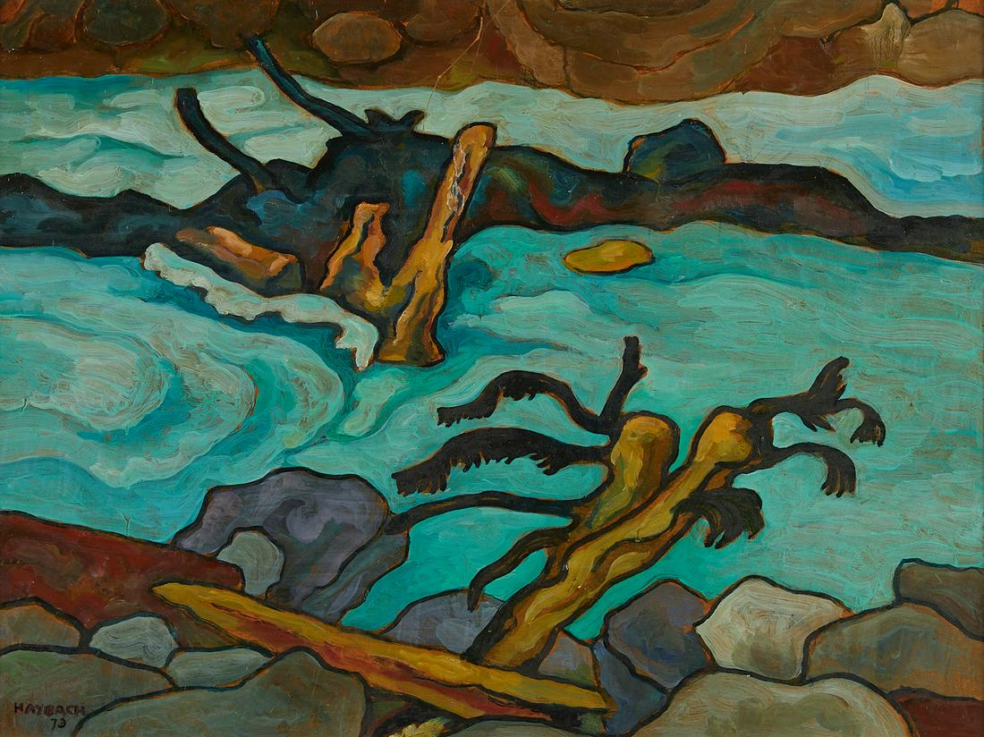 Rudolf Haybach Oil on Board Landscape 1973 (1 of 6)
