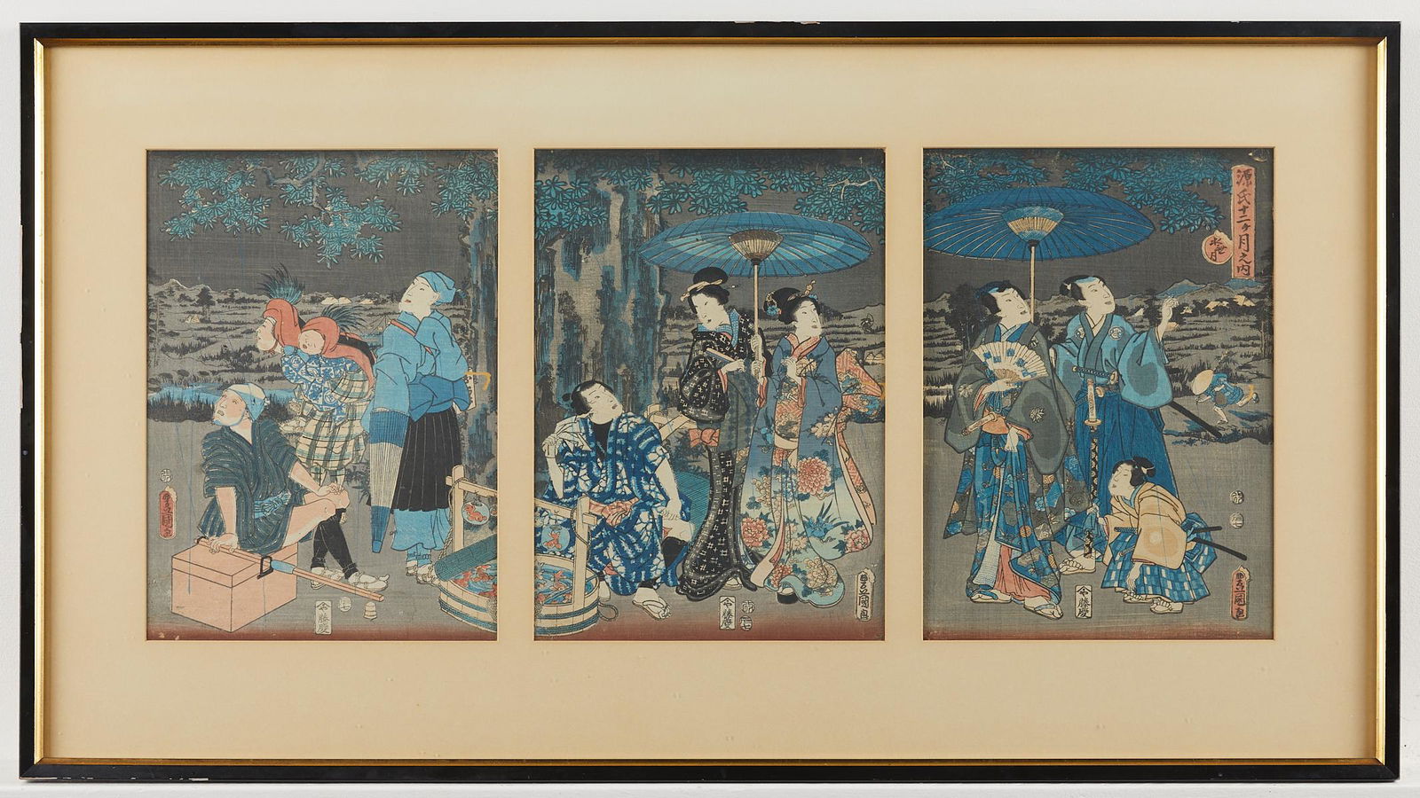 Utagawa Kunisada Japanese Woodblock Triptych (1 of 16)