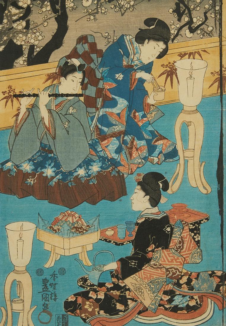Kunisada Spring Evening Music Ukiyo-e Woodblock (1 of 6)