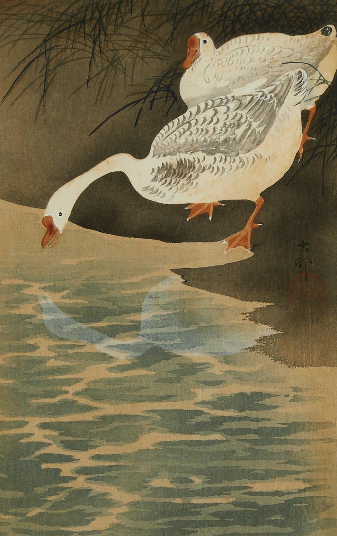 Ohara Koson "Geese on the Bank" Woodblock Print (1 of 6)
