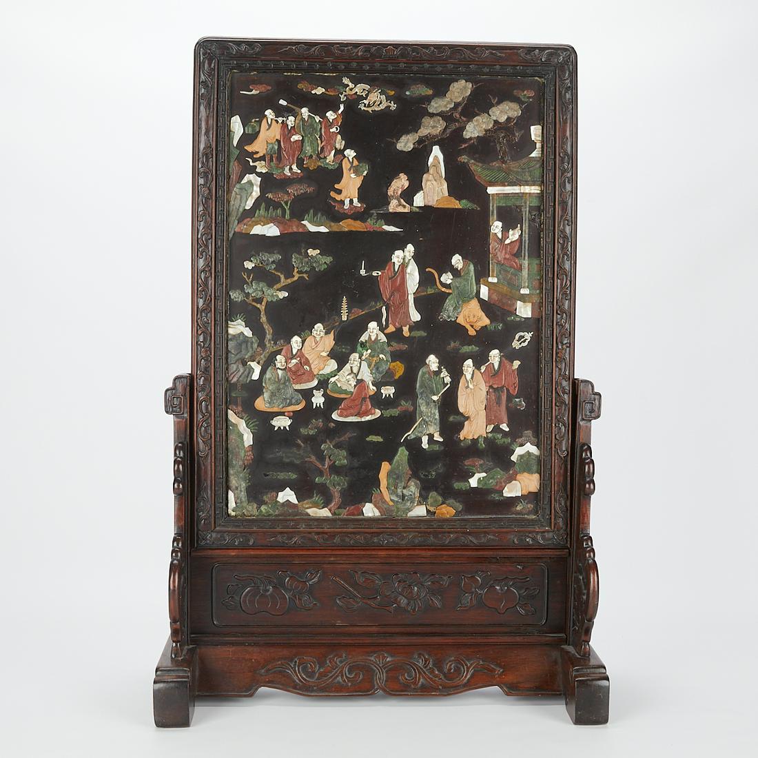19th c. Chinese Inlaid Table Screen (1 of 8)