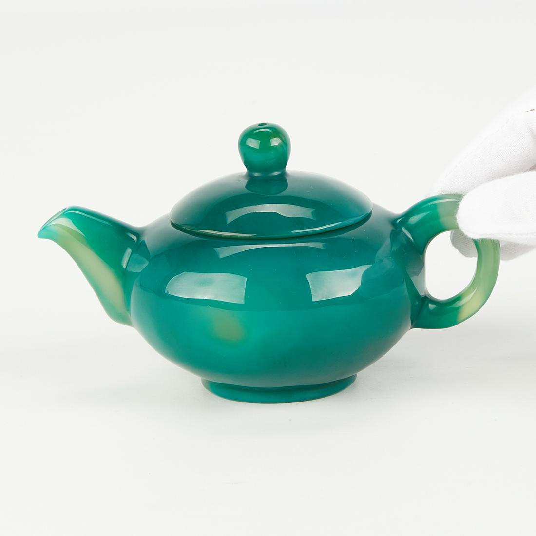 Chinese Green Chalcedony Agate Teapot (1 of 8)