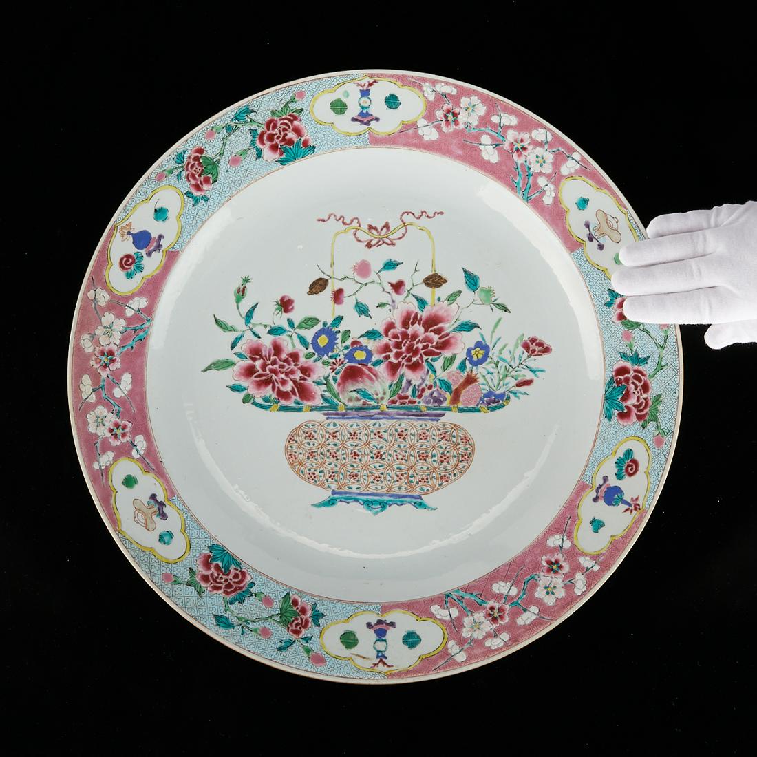 Large Chinese Famille Rose Porcelain Charger (1 of 8)