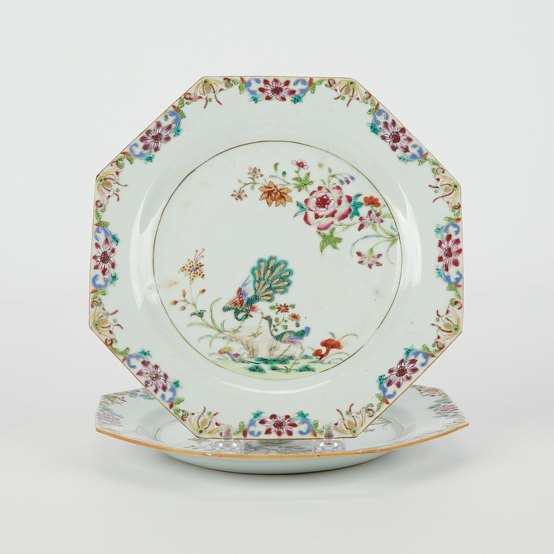 Pr Chinese 18th c. Famille Rose Porcelain Plates (1 of 6)