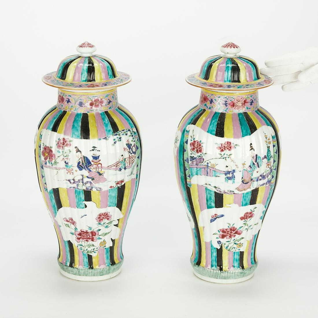 Pair 18th c. Chinese Export Porcelain Vases (1 of 20)