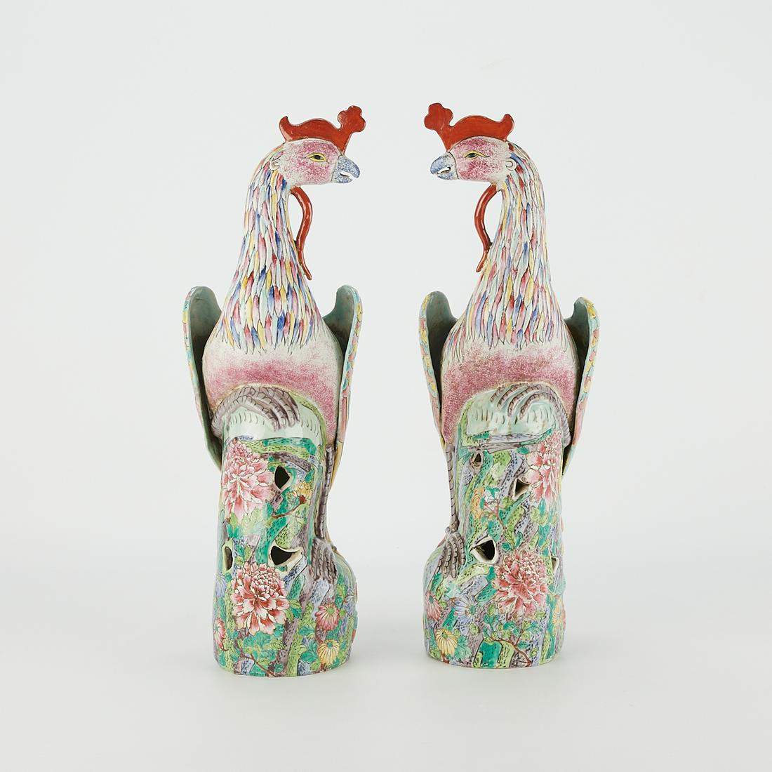 Large Pair Chinese Export Porcelain Phoenix (1 of 10)