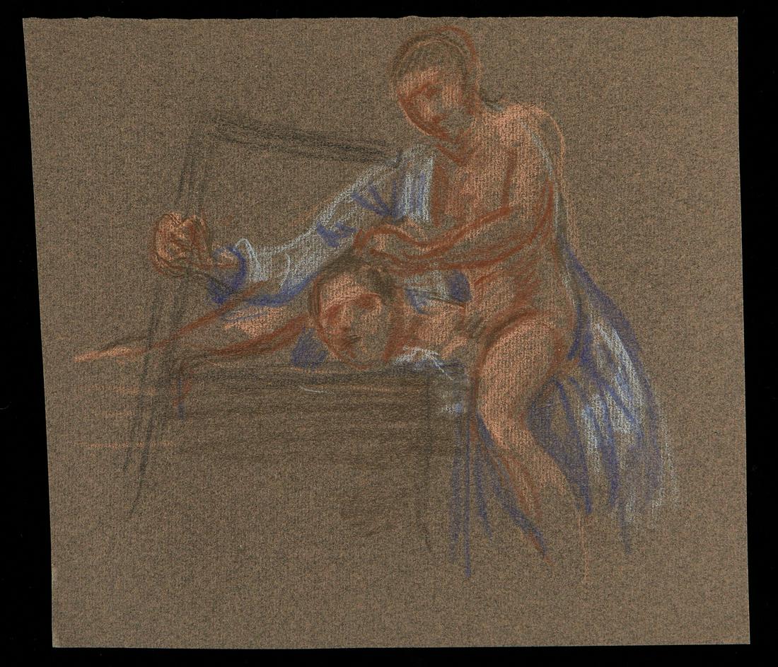 Paul Cadmus David and Goliath Crayon on Paper (1 of 2)