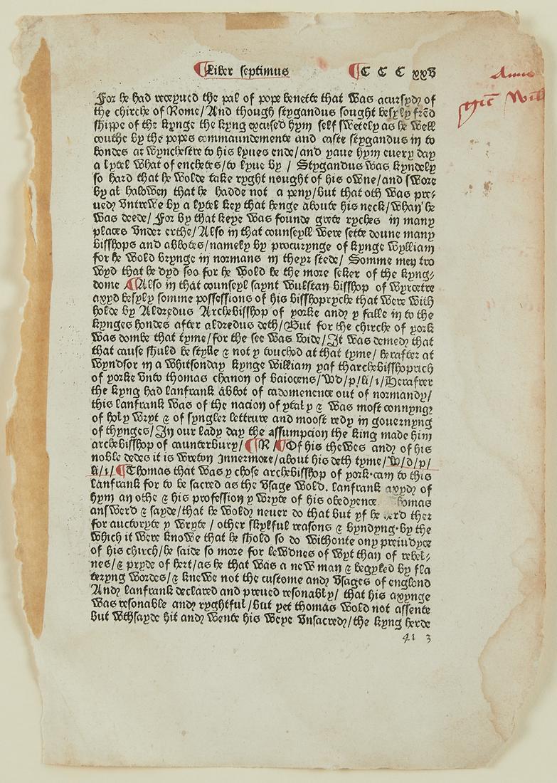 William Caxton Polychronicon Page 1482 (1 of 6)
