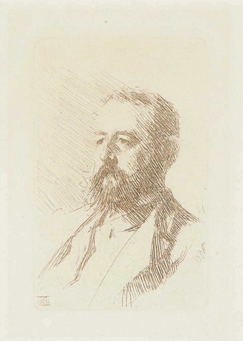 Anders Zorn "Carl Snoilsky" Etching 1888: Anders Zorn (Swedish, 1860-1920). Etching on paper titled "Carl Snoilsky" depicting a bearded man with a serious expression, 1888. Either a 1st or 2nd state printing. Signed in plate along t