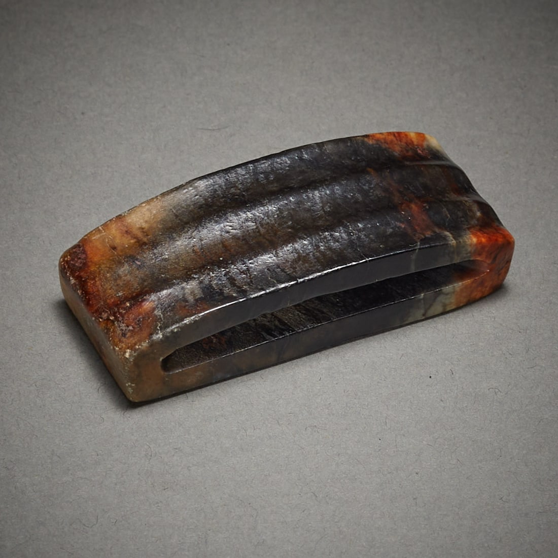 Likely Archaic Chinese Grooved Jade Scabbard Slide (1 of 8)
