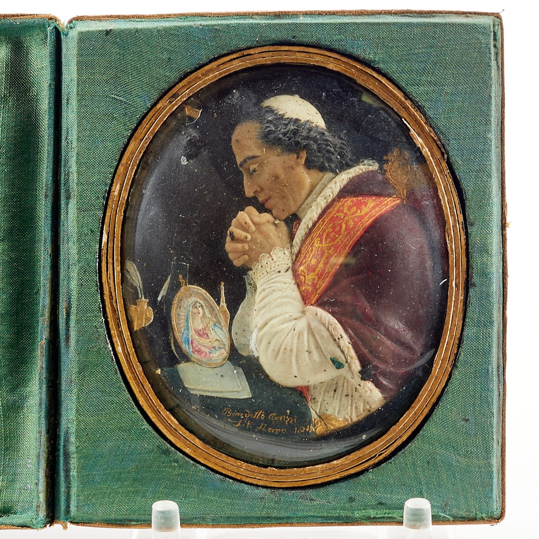Benedetto Agrizzi 19th c. Italian Wax Portrait. (1 of 5)