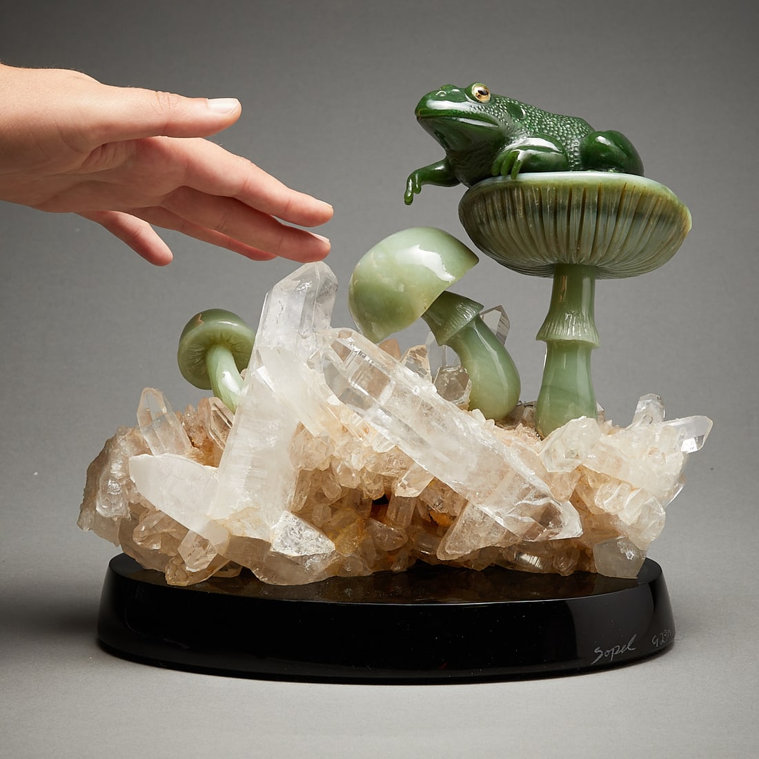 Lyle Sopel Jade Frog w/ Mushrooms & Crystal Quartz (1 of 10)
