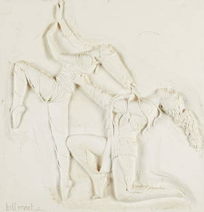 Bill Mack "La Pari 2" Bonded Sand Relief Sculpture: Bill Mack (American, b. 1949). Bonded sand relief sculpture titled "La Pari 2" depicting two dancing figures. Signed and editioned AP along the lower left.Unframed; height: 24 in x width: 23