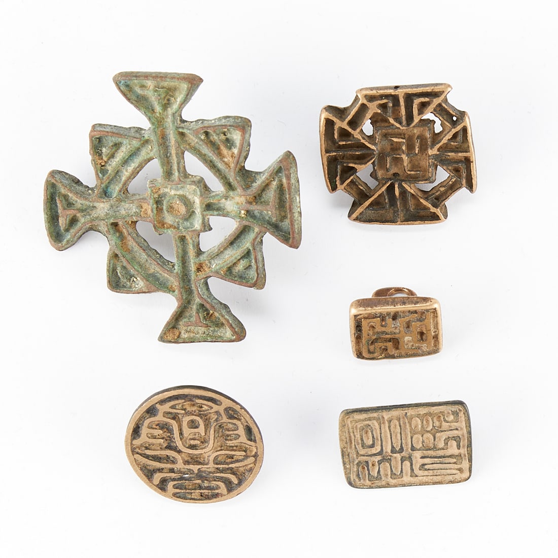 Group of 5 Antique Chinese Bronze Seals (1 of 5)