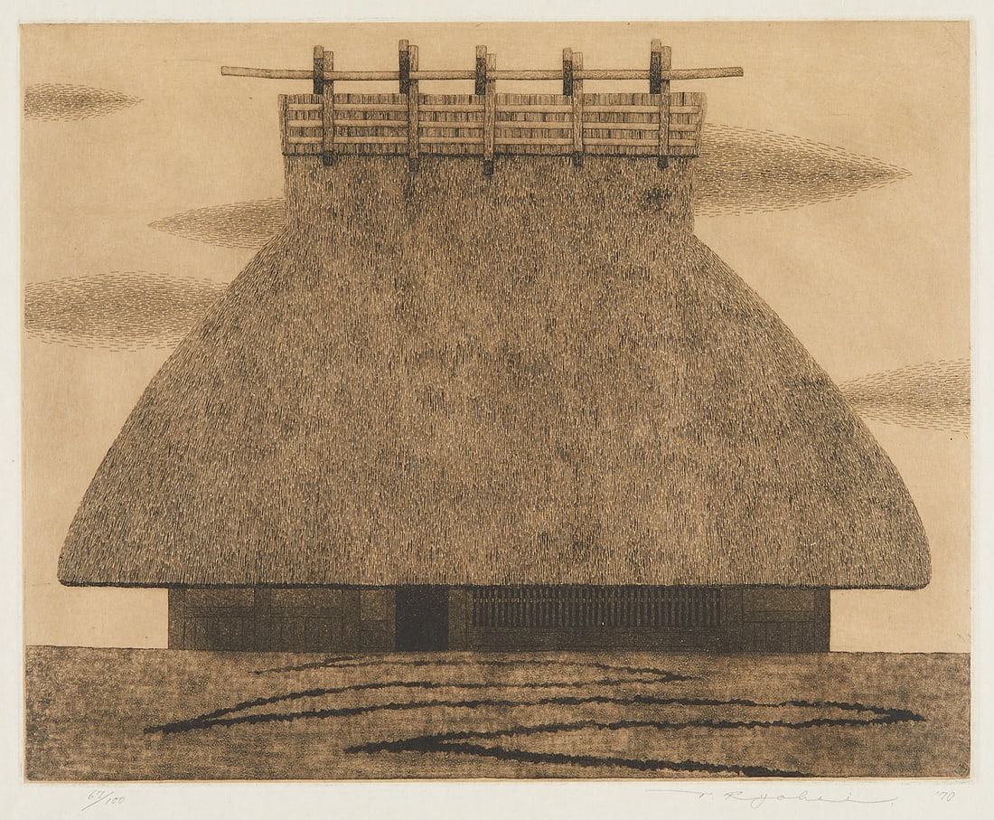 Ryohei Tanaka Woodblock Print 1970 (1 of 8)