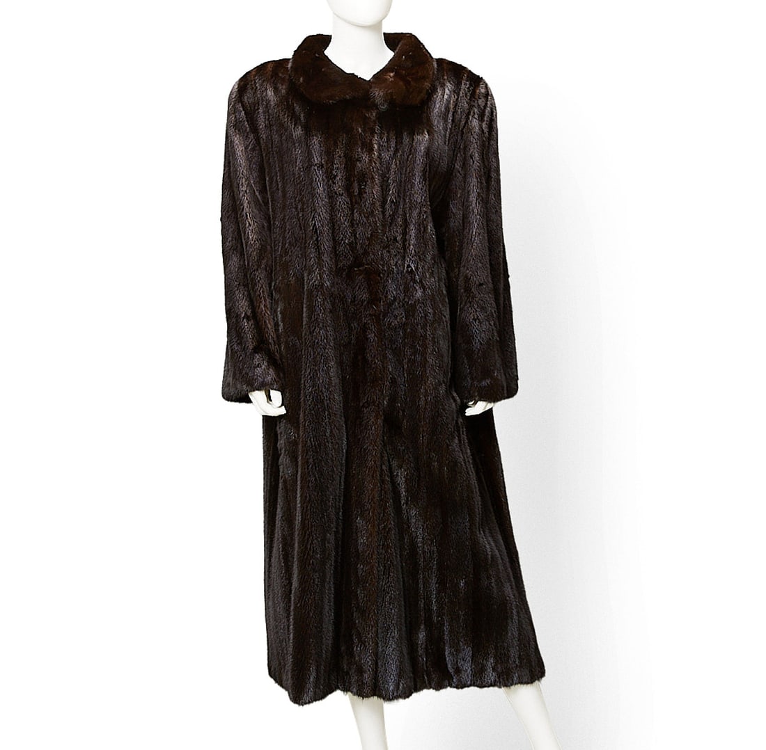 Oscar de la Renta Floor Length Mink Fur Coat (1 of 9)