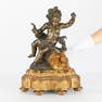 European Bronze Putti Sculpture w/ Gilt Base