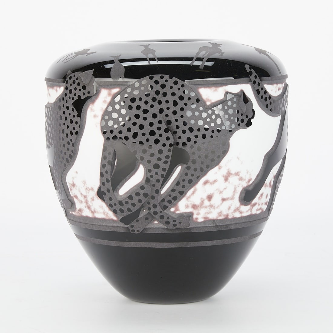 Valerie Surjan for Nourot Cheetah Cameo Glass Vase (1 of 8)