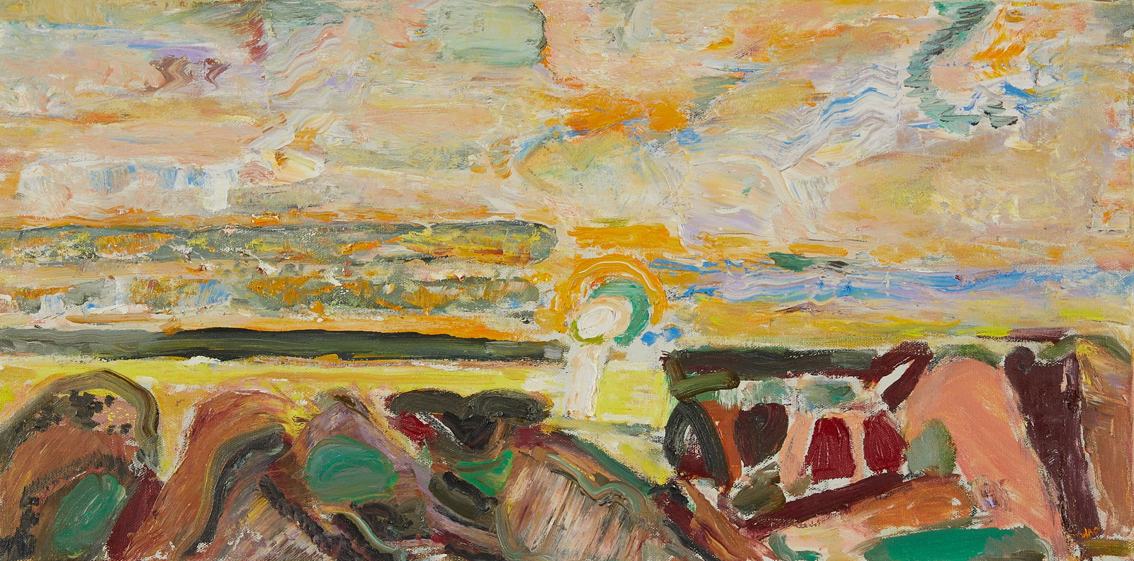 Bernard Chaet "Green Edge" Oil On Canvas 2004 (1 of 6)