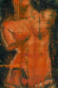 Aaron Fink "Venus De Milo - Orange" Painting: Aaron Fink (American, b. 1955). Oil on linen painting titled "Venus De Milo - Orange" depicting a female bust, 2004. Signed and dated along the verso. With a label from Alpha Gallery along the verso.P