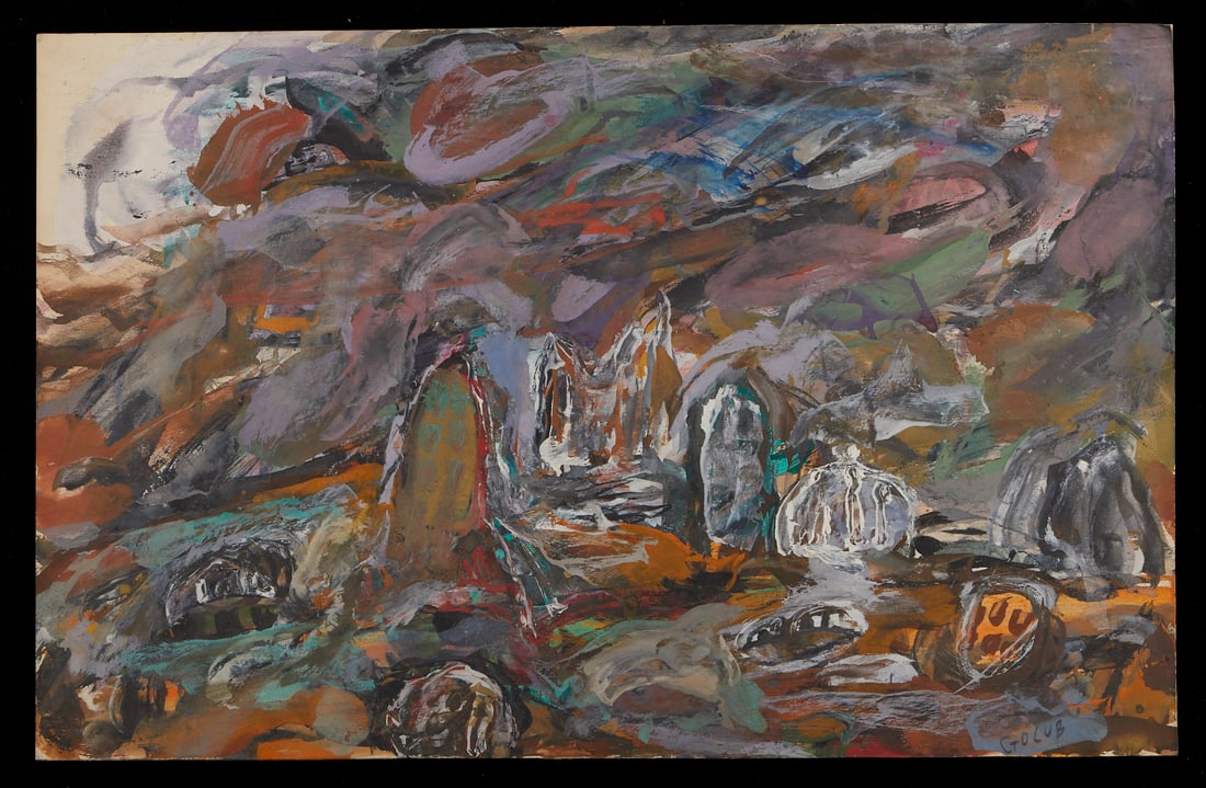 Leon Golub Surrealist Painting Oil on Board (1 of 3)