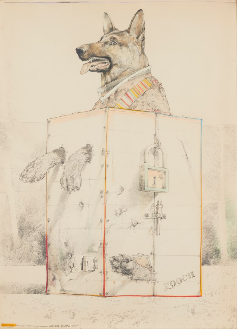 Robert A. Nelson Sheep Dog Drawing 1977 (1 of 8)