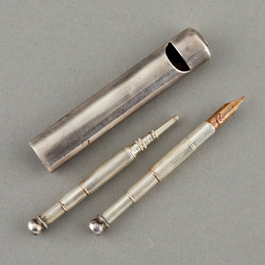 English Sterling Silver Whistle Pen Set (1 of 8)