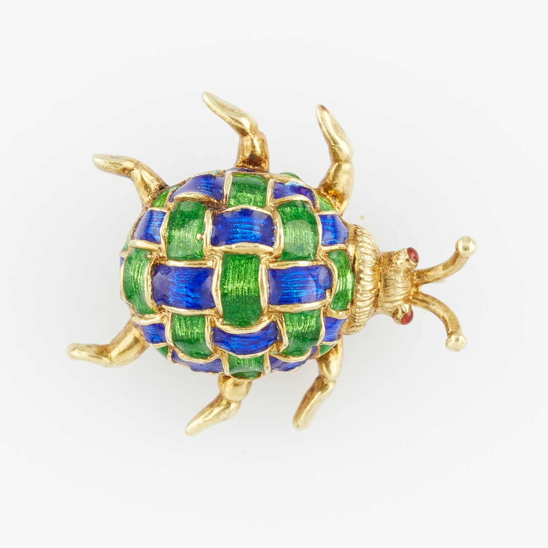 Martine 14k Yellow Gold Enamel Beetle Brooch (1 of 5)