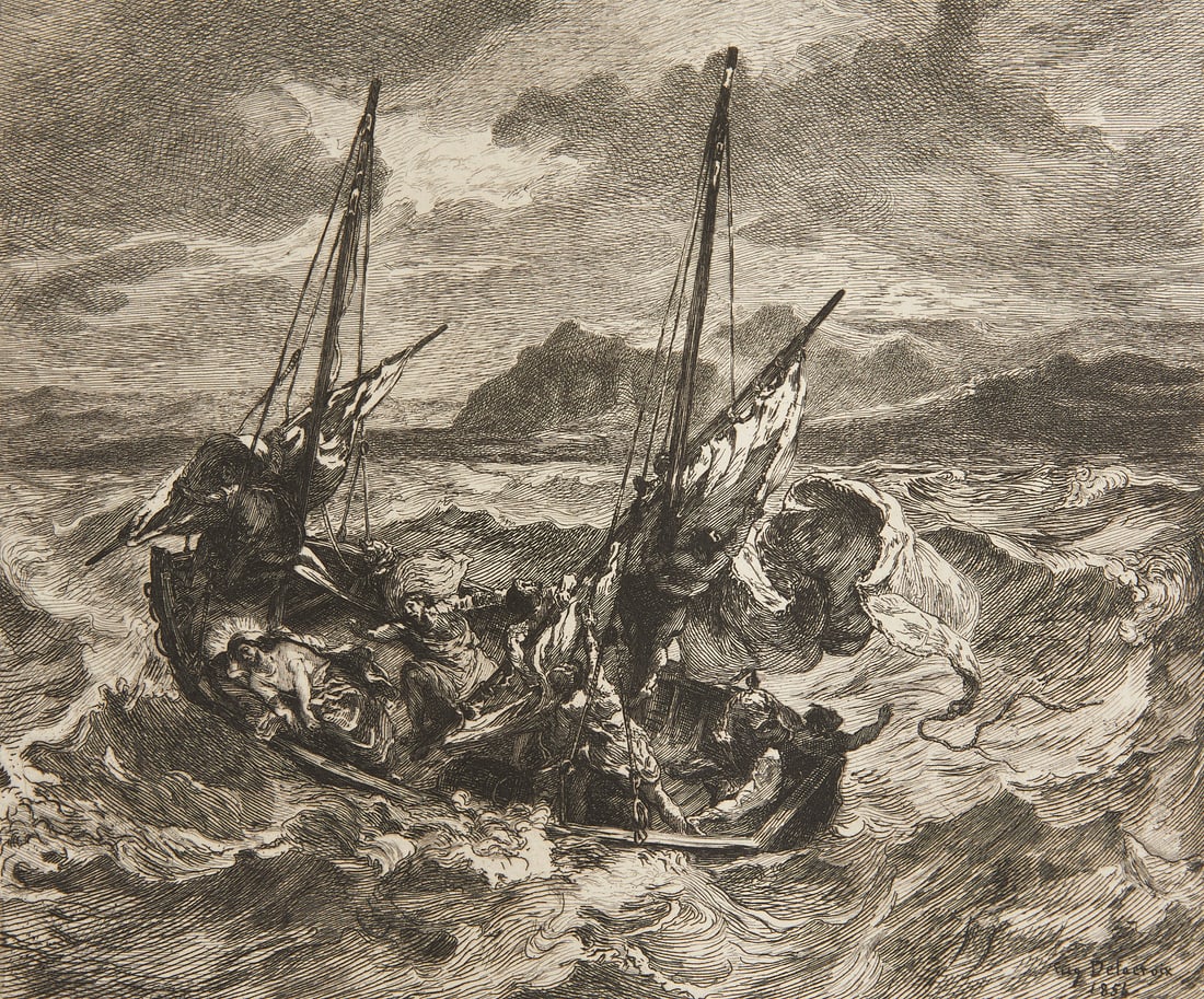 Toussaint Coast of Morocco Etching Aft. Delacroix (1 of 6)