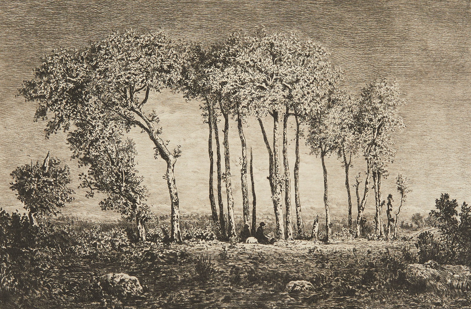 Kratke "Evening" Etching After Th. Rousseau (1 of 5)