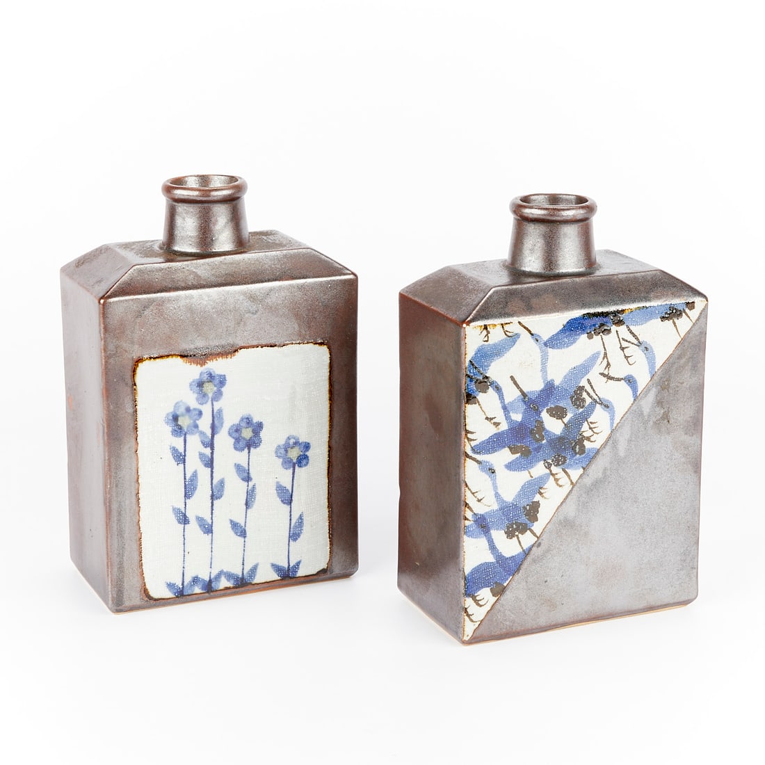 Pair of Japanese Folkware Ceramic Bottles (1 of 12)