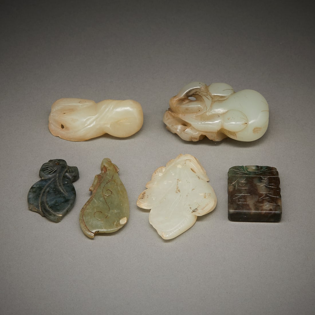 6 Chinese Carved Jade Pendants (1 of 13)