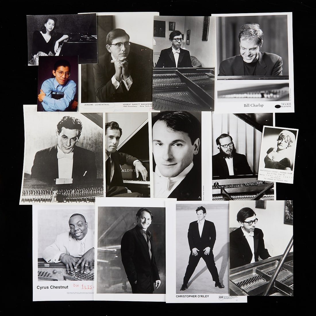 14 Photos of Pianists from Star Tribune Archives: Group of 14 gelatin silver prints and original vintage photographic reproductions related to piano players from the archives of the Star Tribune including subjects related to: Jerome Lowenthal, Christ