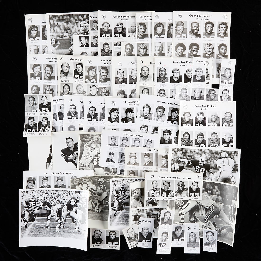 43 Green Bay Packers Photos from Star Tribune Archives: Group of 43 gelatin silver prints and original vintage photographic reproductions related to the Green Bay Packers football team from the archives of the Star Tribune including subjects related to: Ba