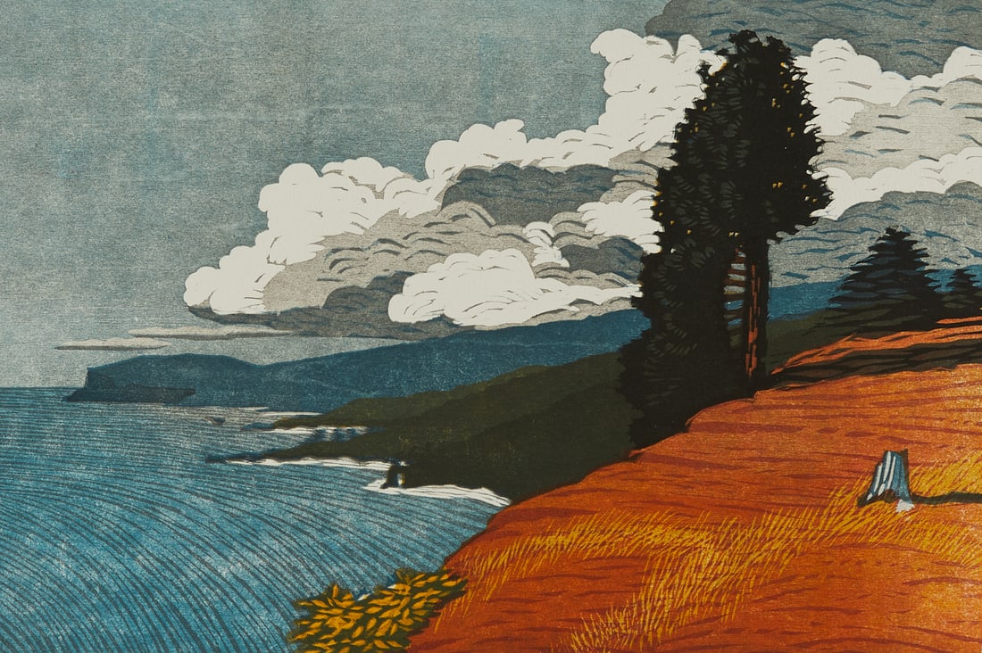 Jim Meyer "Clouds Over Palisade Head" Woodcut 2001 (1 of 7)