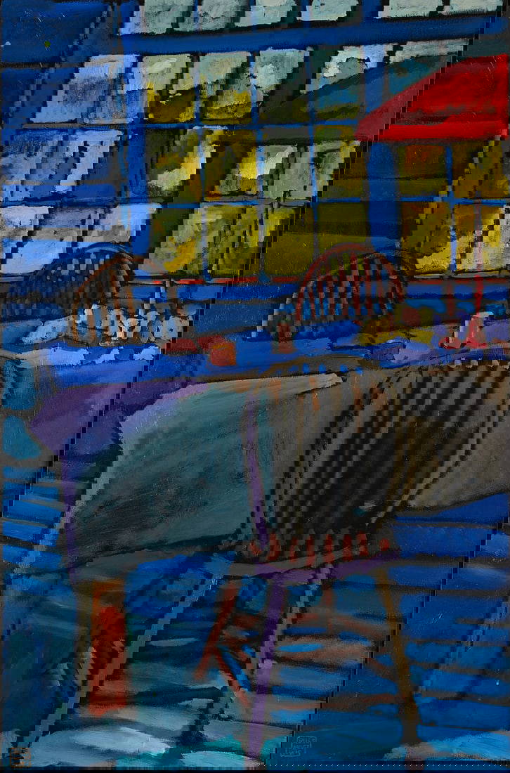 Russell Vogt Interior Oil Painting 1995 Auction