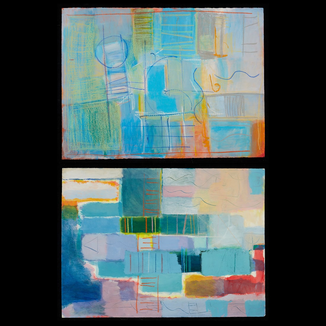 Group of 2 Patrick Bradley Abstract Paintings 1988 (1 of 15)