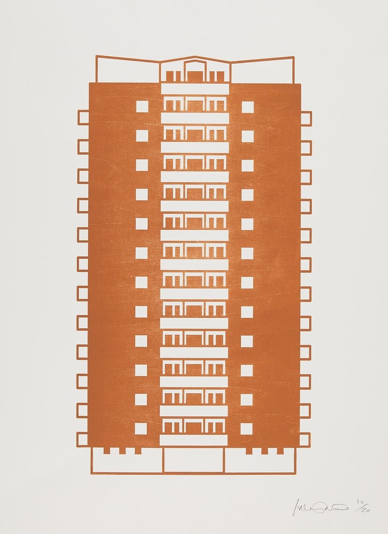 Julian Opie "Apartment 3" Woodcut 2021 (1 of 5)