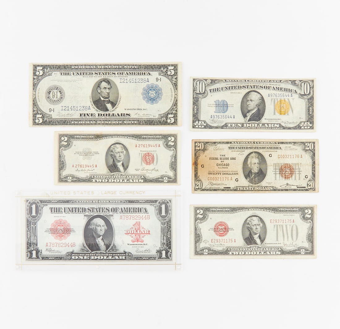 Group of 6 US Silver Bills 1914-1953 (1 of 2)