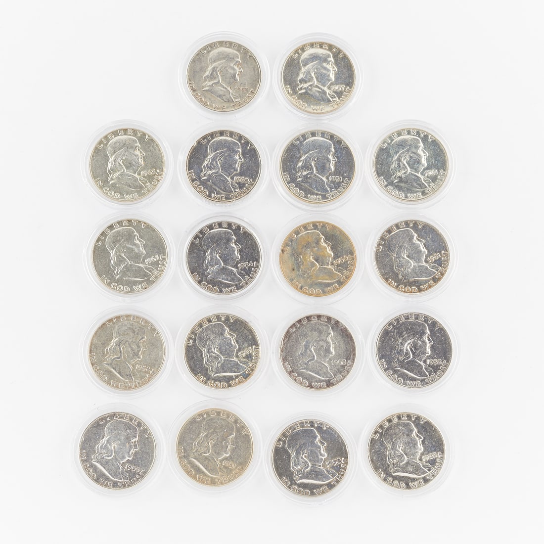 18 Benjamin Franklin Half Dollars 1951-1963 (1 of 2)
