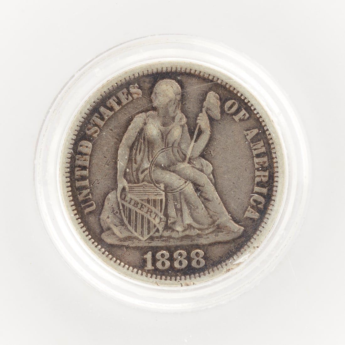1888 Seated Liberty Dime Engraved Reverse (1 of 4)